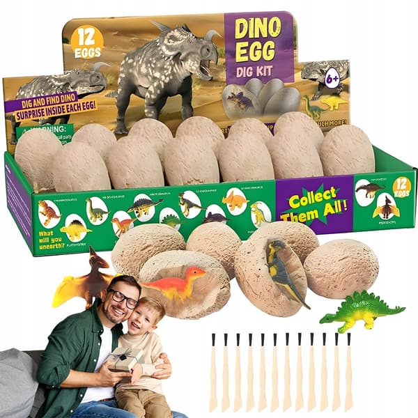 DINO EXCAVATION ARCHAEOLOGICAL SET – EDUCATIONAL TOY – 12 MODELS