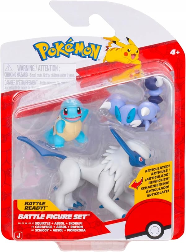 POKEMON 3-Pack Figure Set: Squirtle, Absol, Skorupi