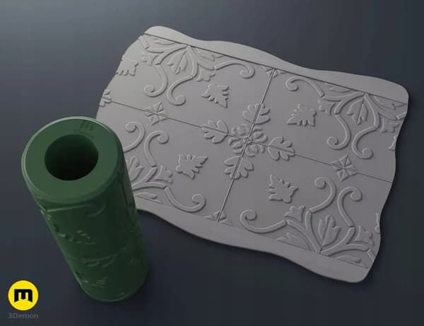 Ceramic Texture Roller – Ceramic Tiles #9 pattern