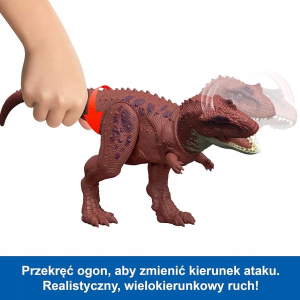 A DINOSAUR FIGURINE WITH A ROAR AND A MULTI-DIRECTIONAL ATTACK FOR PLAY