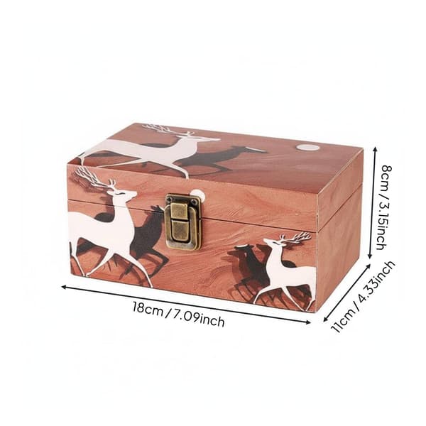 Wooden storage box – Black and white moose