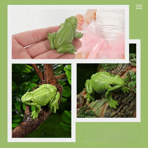 3 DECORATIVE FROG FIGURINES – EDUCATIONAL MODEL FOR THE HOME