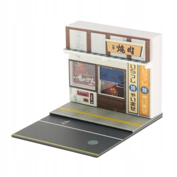 1/64 Diorama Parking Scene, Scenery Models for a BBQ Restaurant Model