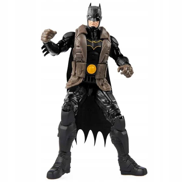 DC COMICS BATMAN FIGURE, 30 CM, BLACK OUTFIT, BROWN CAPE