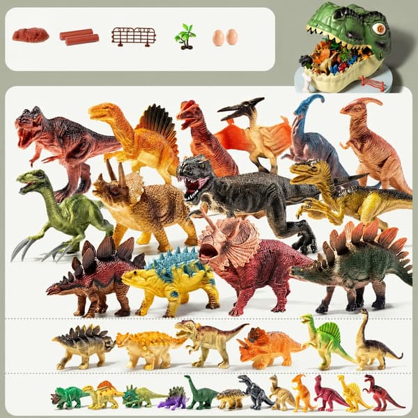 64-piece T-Rex Head Dinosaur Figure Set – Educational Set for Children