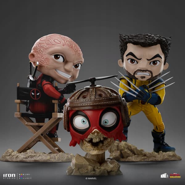 Deadpool, Wolverine and Headpool (Unmasked) figurine, MiniCo, Deadpool