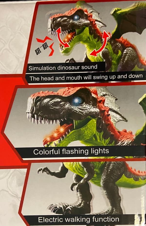 Dino T-Rex dinosaur with wings that move and light up