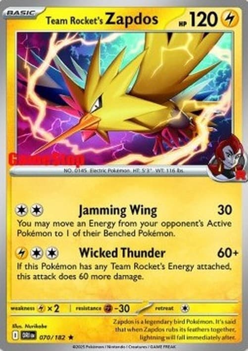 Pokemon Team Rocket's Zapdos