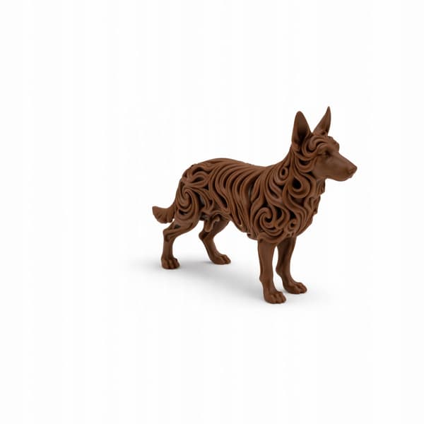 GERMAN SHEPHERD FIGURINE – OPENWORK 3D DECORATION, MANY COLOURS