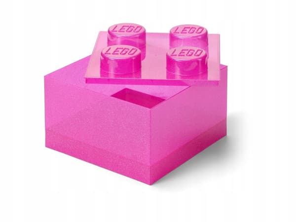 LEGO 40090801 Classic LEGO Brick 4 Container with Lid – Light Pink