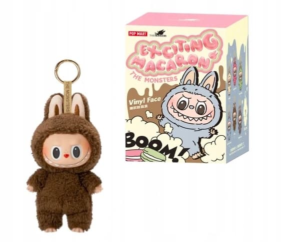ORIGINAL LABUBU POP MART Exciting Macaron Chestnut Cocoa Secret - keyring