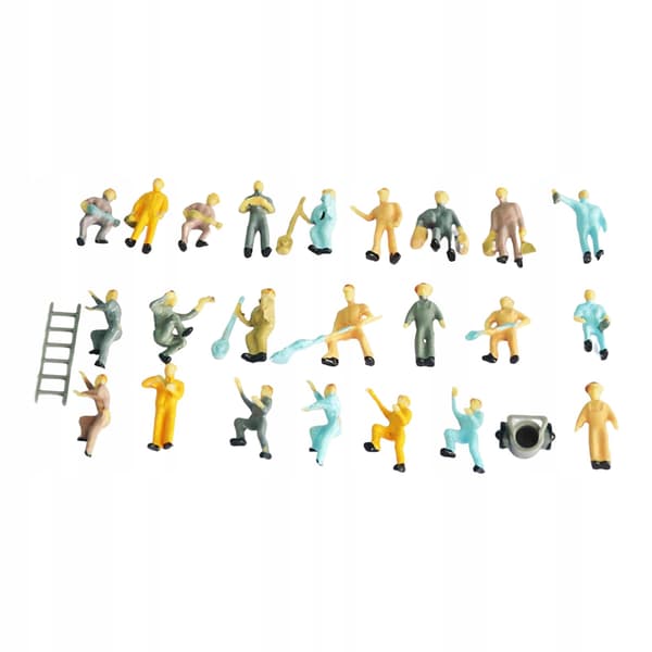 25x HO Scale 1/87 Mini Railroad Worker Figure Road