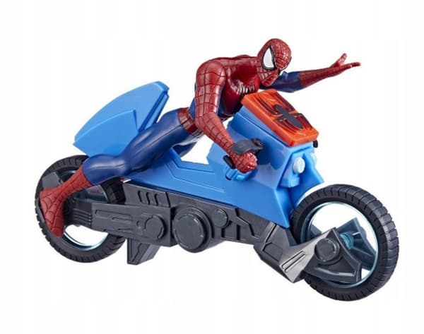 HASBRO MARVEL SPIDER-MAN SPIDER-MAN FIGURE WITH WEB CYCLE MOTORCYCLE F5074