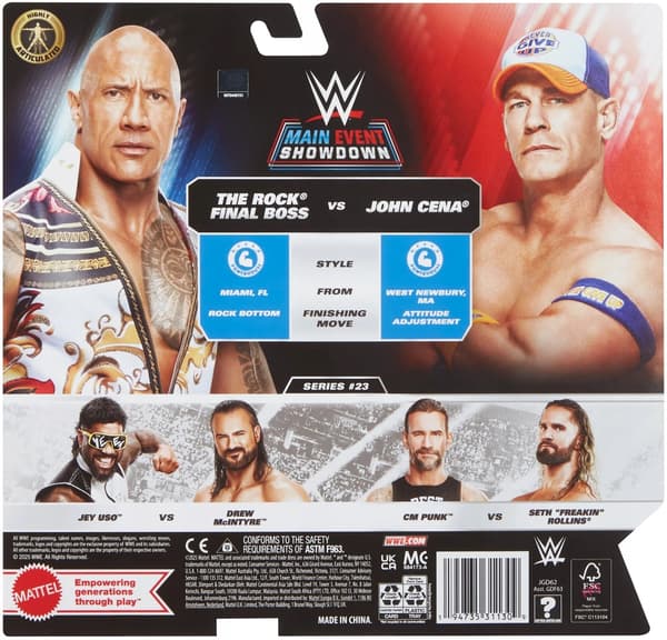 MATTEL WWE Main Event Showdown: The Rock (Final Boss) & John Cena Figures