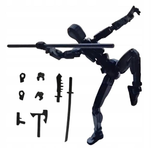 3D Foldable Robot Figurine – Creative Gift Toy: Stickman