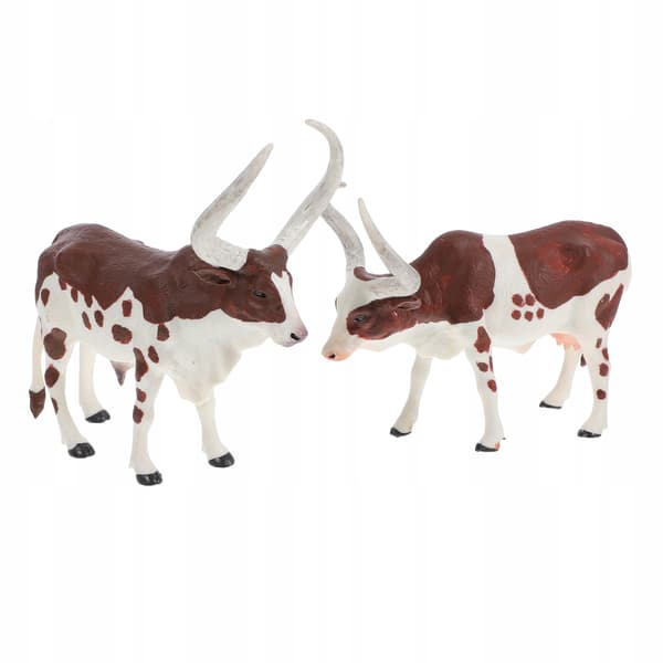 2 DECORATIVE COW FIGURINES, PLASTIC EDUCATIONAL MODELS