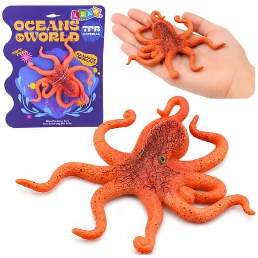 Rubber Octopus Figurine – Stretchy, Realistic, Sea Creature, 12 cm