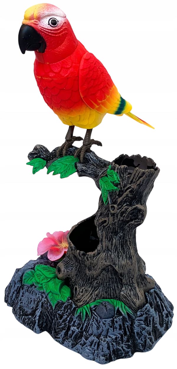 A chirping, moving little bird. An interactive bird. A budgie. With sound