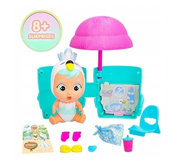 CRY BABIES MAGIC TEARS TROPICAL BEACH BABIES DOLL + ACCESSORIES