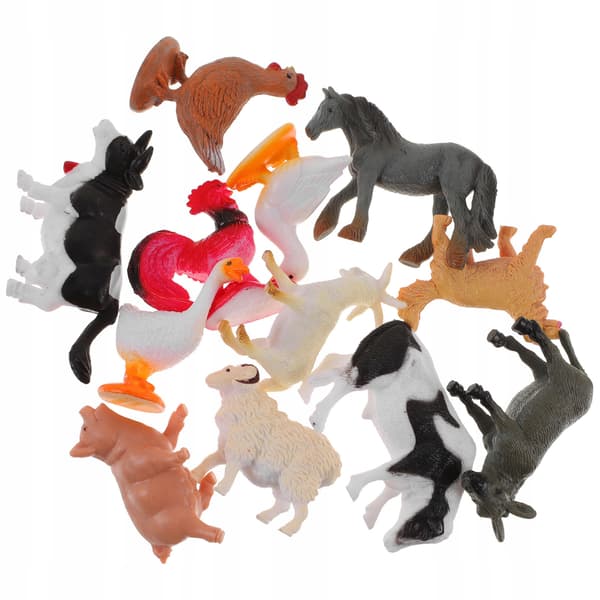 12 SMALL FARM ANIMAL FIGURINES, TABLE AND HOME DECOR