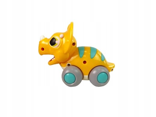 YELLOW DINOSAUR ON WHEELS FIGURINE