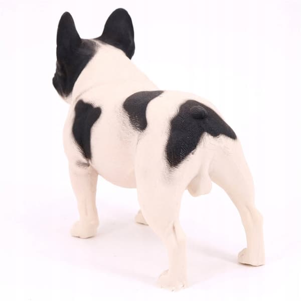 DECORATIVE PLASTIC BULLDOG FIGURINE, WHITE