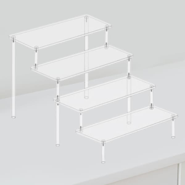 Acrylic display shelf – Riser Doll Clay Figurine Display – 4-tier wedding tray