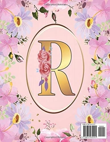 R: 8.5 x 11 / 120 beautiful lined pages / Monogram initial R notebook / Jo