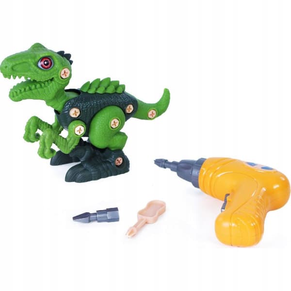 Rappa Screw-in Dinosaur: Velociraptor with a battery-powered screwdriver