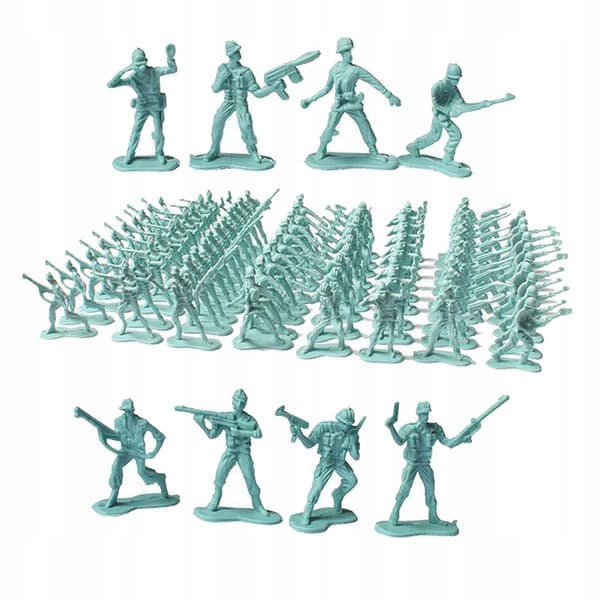 100 pieces, 4.5 cm Mini Soldier Posture Men Action Figure, Blue Scene