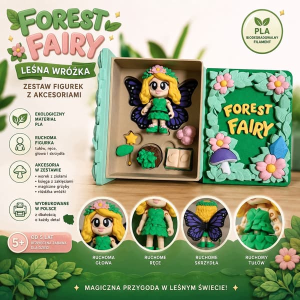 Forest Fairy 3D-printed figurine set
