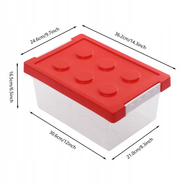 4 × 9L CHILDREN’S BLOCK STORAGE CONTAINERS × 4 × STACKABLE TOY ORGANISER