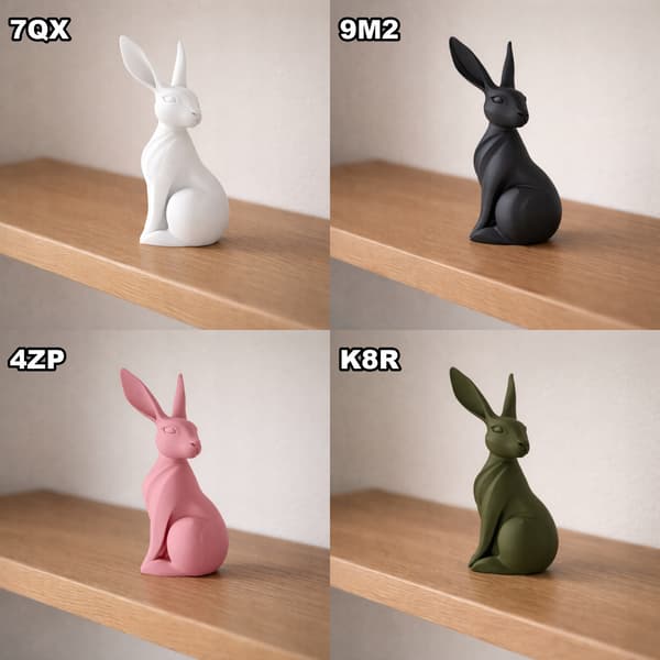 DECORATIVE LONG-EARED RABBIT TABLE ORNAMENT – AVAILABLE IN A WIDE RANGE OF COLOURS