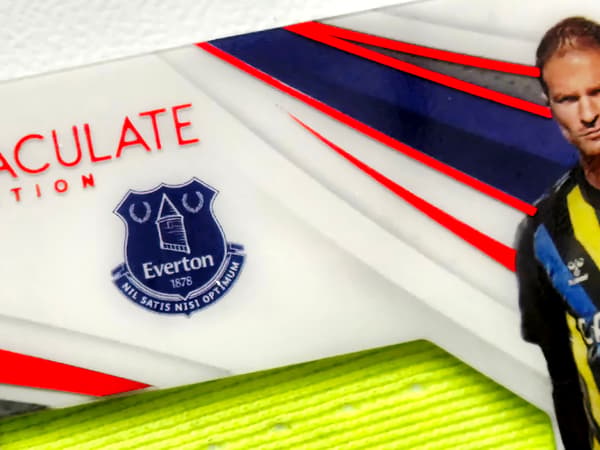 ASMIR BEGOVIC IMMACULATE PREMIUM MATCH-WORN PATCH 8/9 EVERTON AUTOGRAPH
