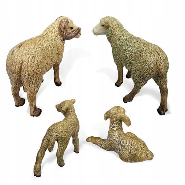 Lifelike Animal Model, educational mini figurines – Miniature Models: 4 sheep
