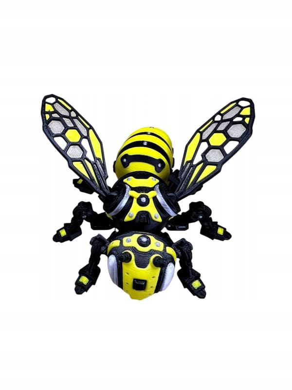 Futuristic figurine – mechanical bee, 3D sci-fi design, decoration