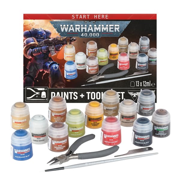 WARHAMMER 40,000 PAINTS + TOOLS SET