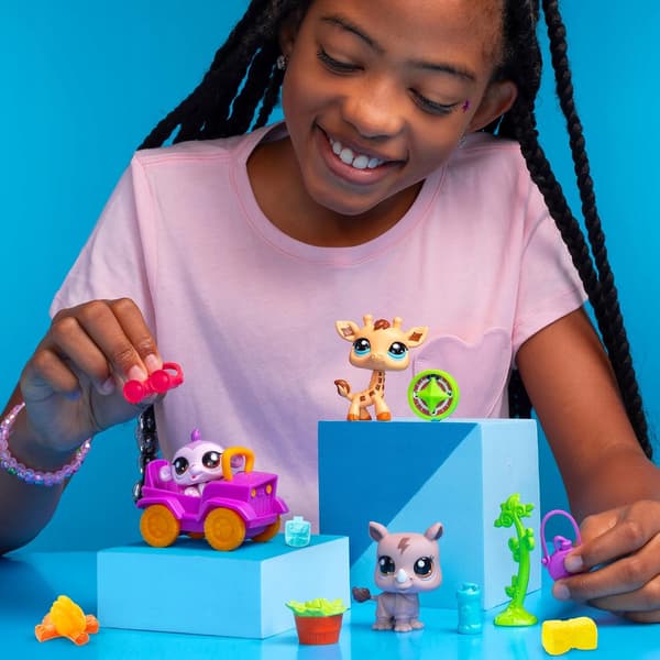 LITTLEST PET SHOP SAFARI SET: 3 FIGURINES + ACCESSORIES