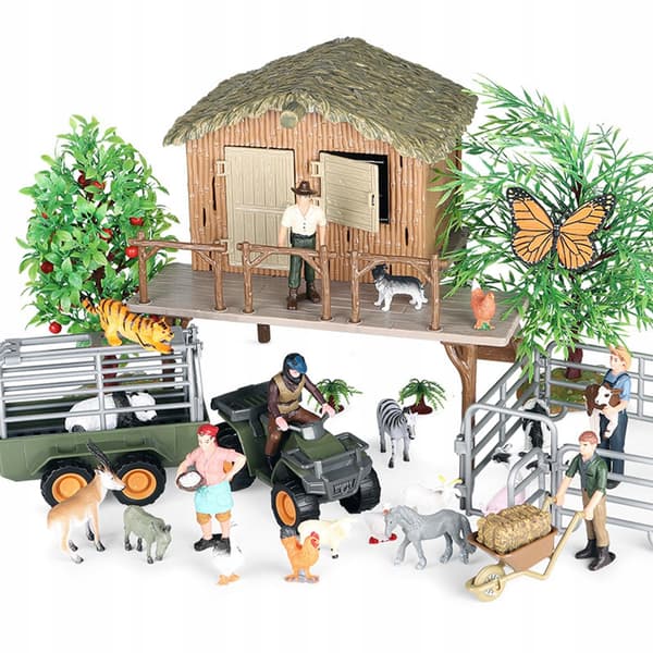 Realistic farm house model figures Play set Figures Educational toy Horse