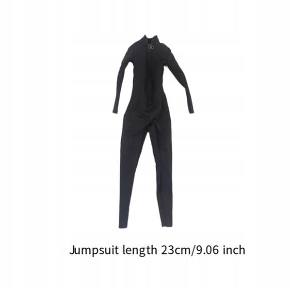 1:6 scale action figures Jumpsuit Handmade miniature doll accessory Black