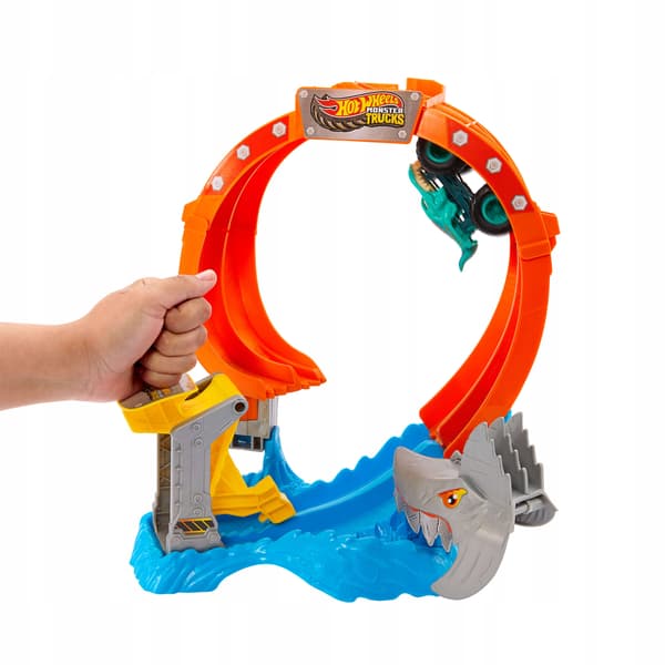 HOT WHEELS MONSTER TRUCK Shark Loop Track Set + Car