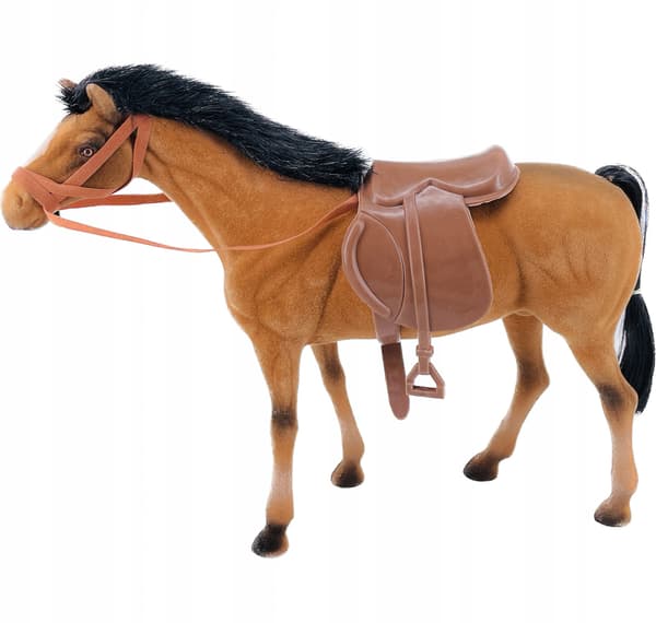 BROWN FLOCKED HORSE [FIGURINE]