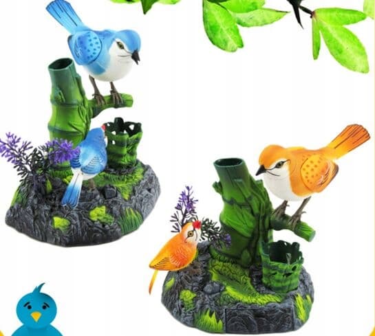 CHIRPING MOVING BIRDS INTERACTIVE TOY SET