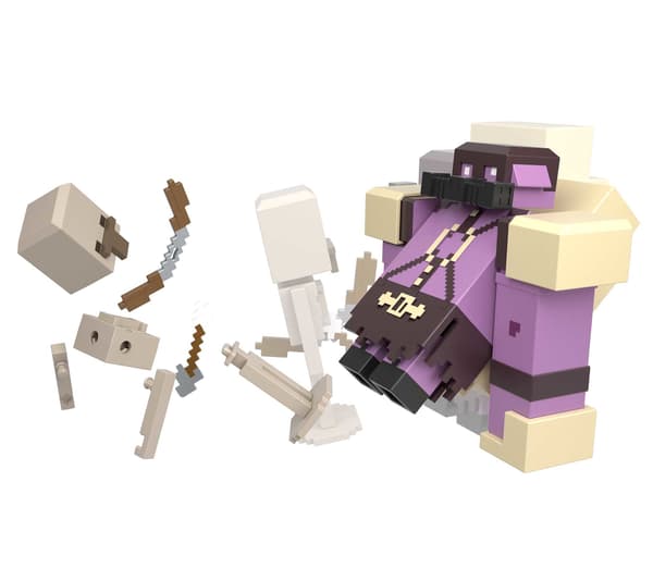 Minecraft Legends Pigmadillo vs Skeleton Figure Set