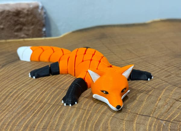 3D Segmented Fox – a movable, flexible figurine, toy, gift