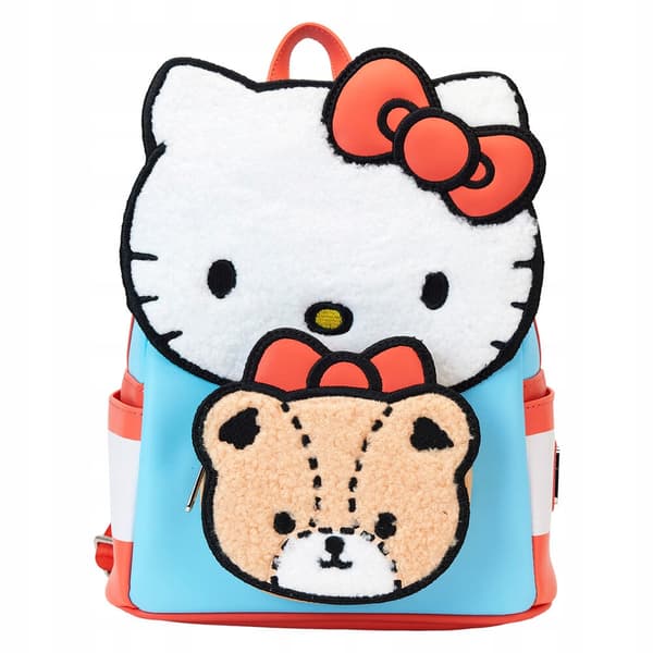 Loungefly – Hello Kitty Backpack with Teddy Bear, 26cm – Stylish School Backpack