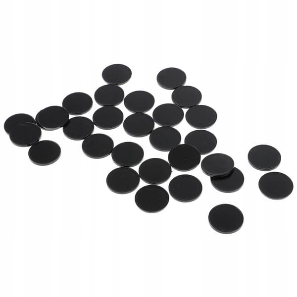 30x Round Black 22mm Multi-purpose Smooth Base for Miniatures