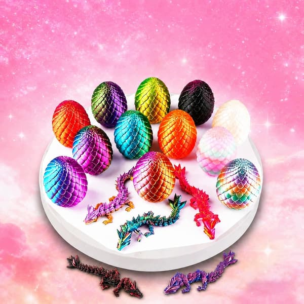 12 3D-PRINTED DRAGON EGGS WITH DRAGONS – MOVING POND GIFT SET