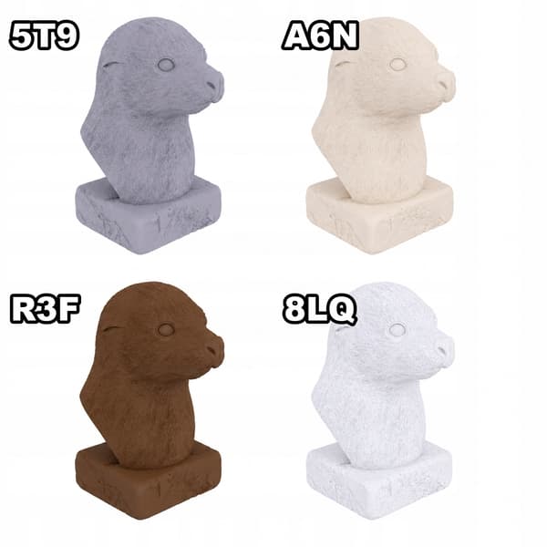 DECORATIVE SEAL BUST FIGURINE ON A BASE – MANY COLOURS AVAILABLE
