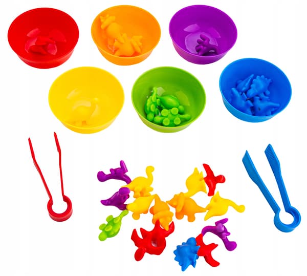 EDUCATIONAL SET: LEARNING COLOURS AND NUMBERS – DINOSAURS Sorting Sorting